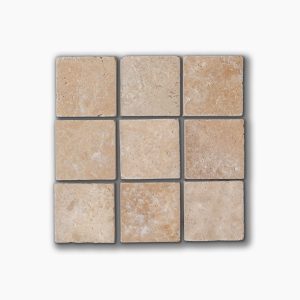 Latte Travertine Tumbled Cobbles