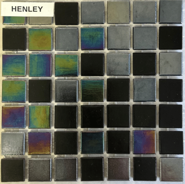 Henley Glass Mosaic Slate and Stone Bathroom, Floor, Granite